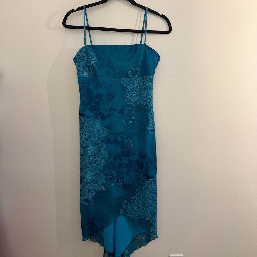 vintage y2k City Triangles teal fairy paisley midi dress size small
